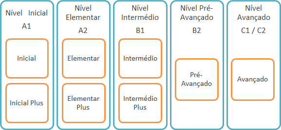 Níveis das Aulas de Português